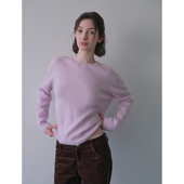 新款 DKZ 100%羊毛圆领毛衣女冬季 浅色系软糯针织上衣