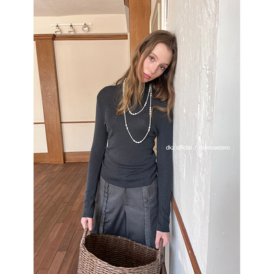 DKZ 基础高领打底衫女秋冬新款修身百搭针织上衣