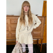 新款 DKZ 冬季 简约两穿设计下摆可拆卸裙摆毛衣