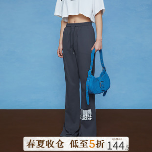 拖地長褲 DKZ 女 衛褲 子2023年新款 窄版 闊腿微喇百搭運動休閑褲