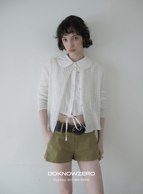 DKZ 圆领针织开衫女秋季新款复古麻花空气感薄透上衣