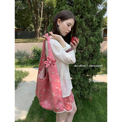 DKZ 日本进口铜氨丝碎花印花通勤手提包