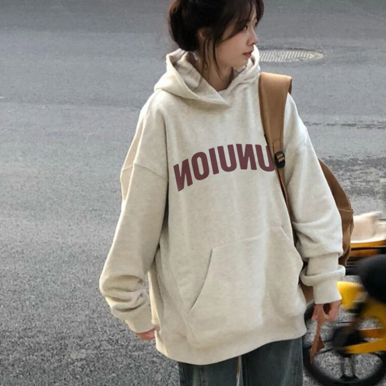 抖音爆款华棉复合薄款310克加绒410克秋冬卫衣女印花宽松大码