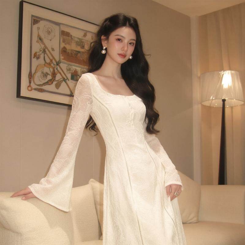 法式温柔风超好看的收腰显瘦连衣裙绝美不撞款仙女裙子26早秋穿搭