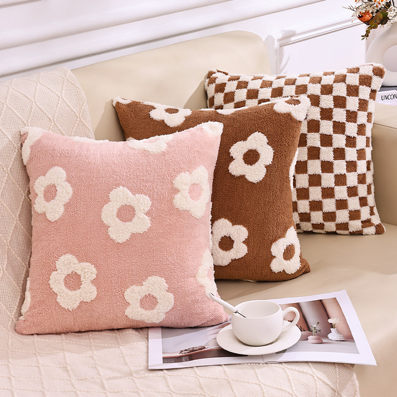 现代轻奢双面花朵毛绒抱枕客厅沙发靠垫套抱枕套冬季款卧室靠枕套,居家布艺,靠垫/抱枕,淘宝优惠券,粉丝福利购,淘宝优惠卷