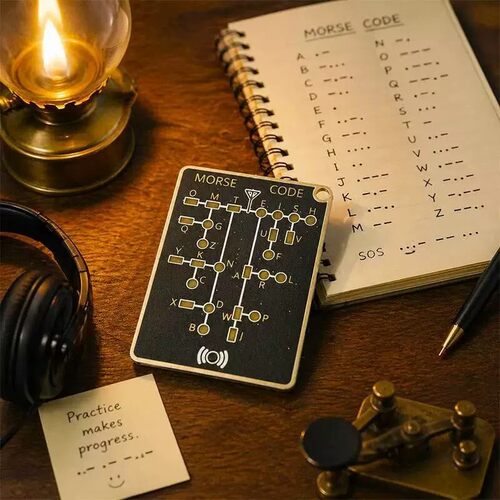 跨境新品Morse Code Trainer Card Pro LED Edition 摩斯训练卡
