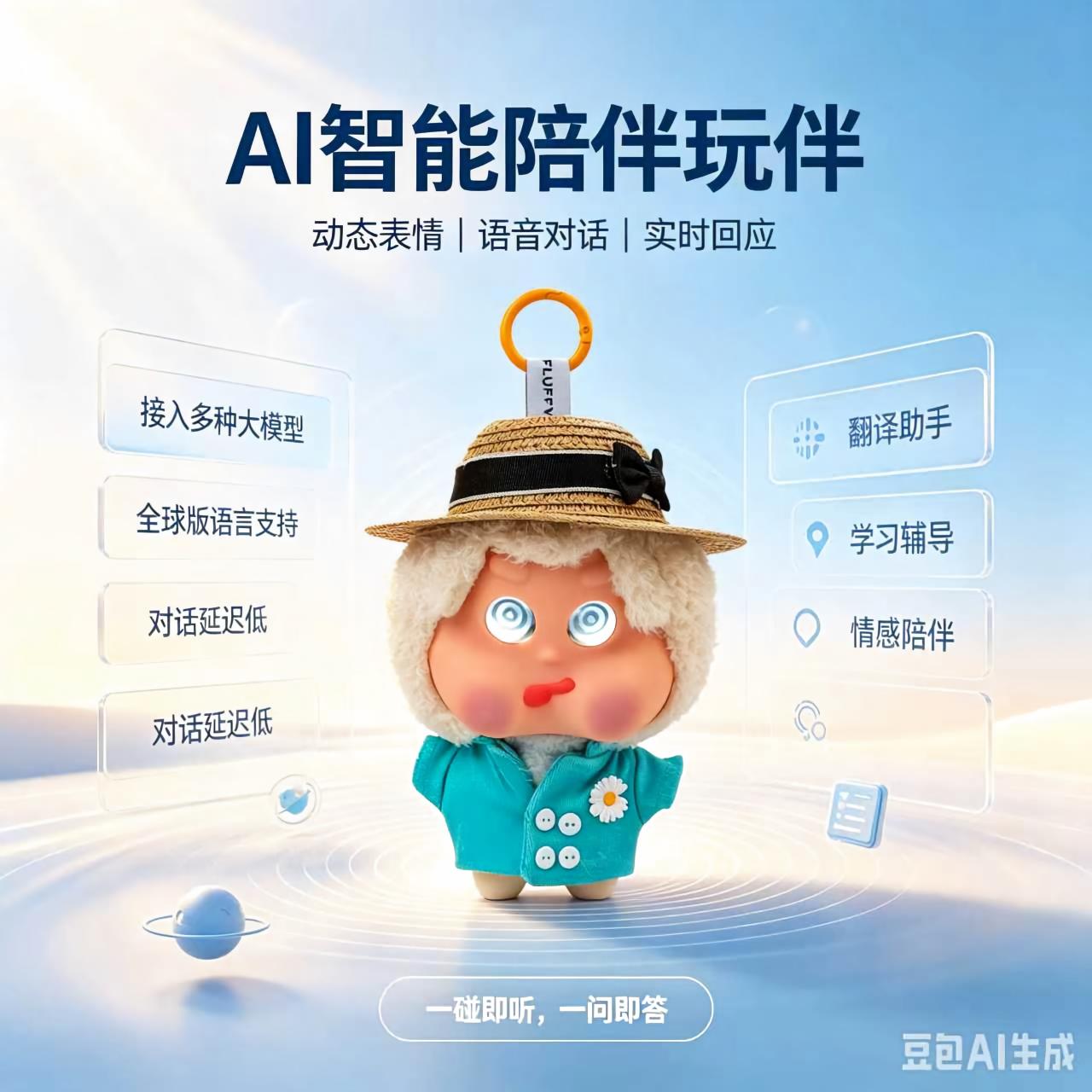 噗噗脸AI智能陪伴玩偶语音对话潮玩大体/潮玩大娃