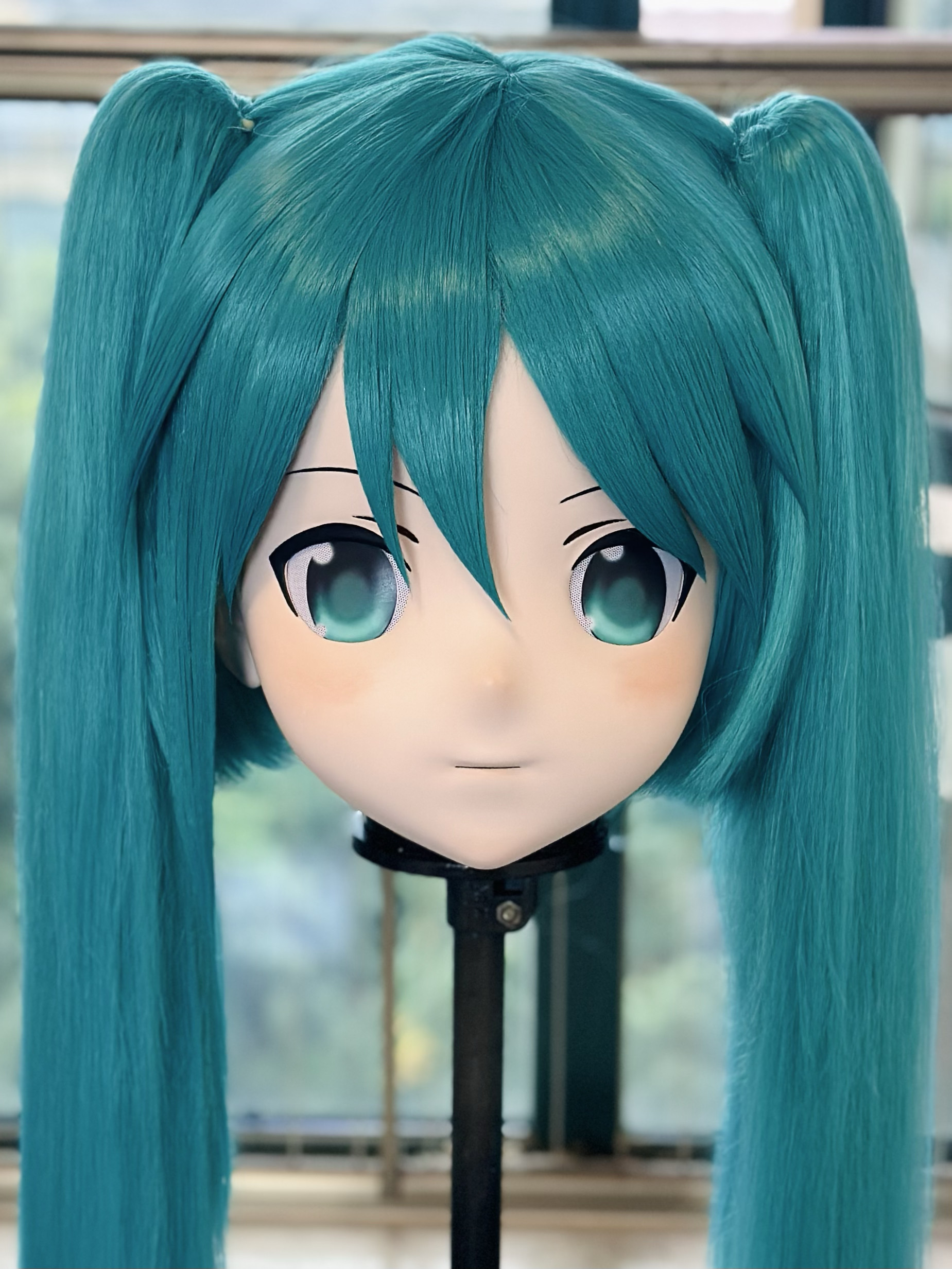 二次元kig面具定做全头带锁头壳定制kigurumi动漫头套 初音