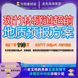 斑竹林隧道超前地质预报方案110页 方案资料隧道文档地质竹林超