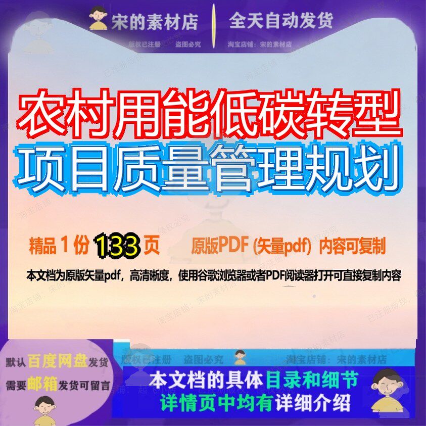 农村用能低碳转型项目质量管理规划133页 项目管理规划资料质量