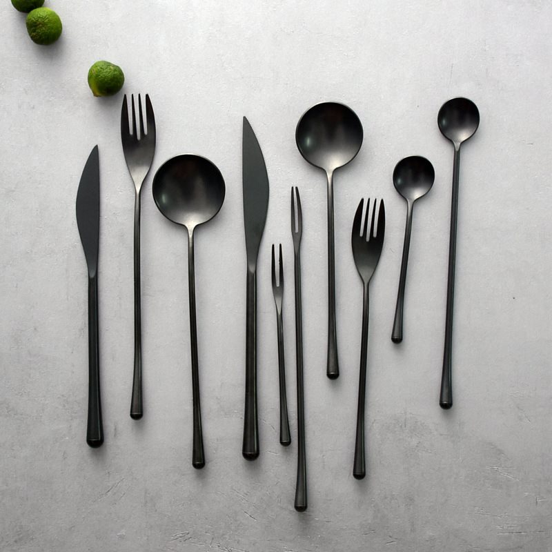 Black matte stainless steel tableware West fork meals-封面