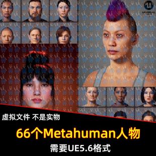66个经典Metahuman人物角色UE虚幻5.6