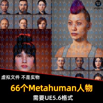 66个经典Metahuman人物角色UE虚幻5.6