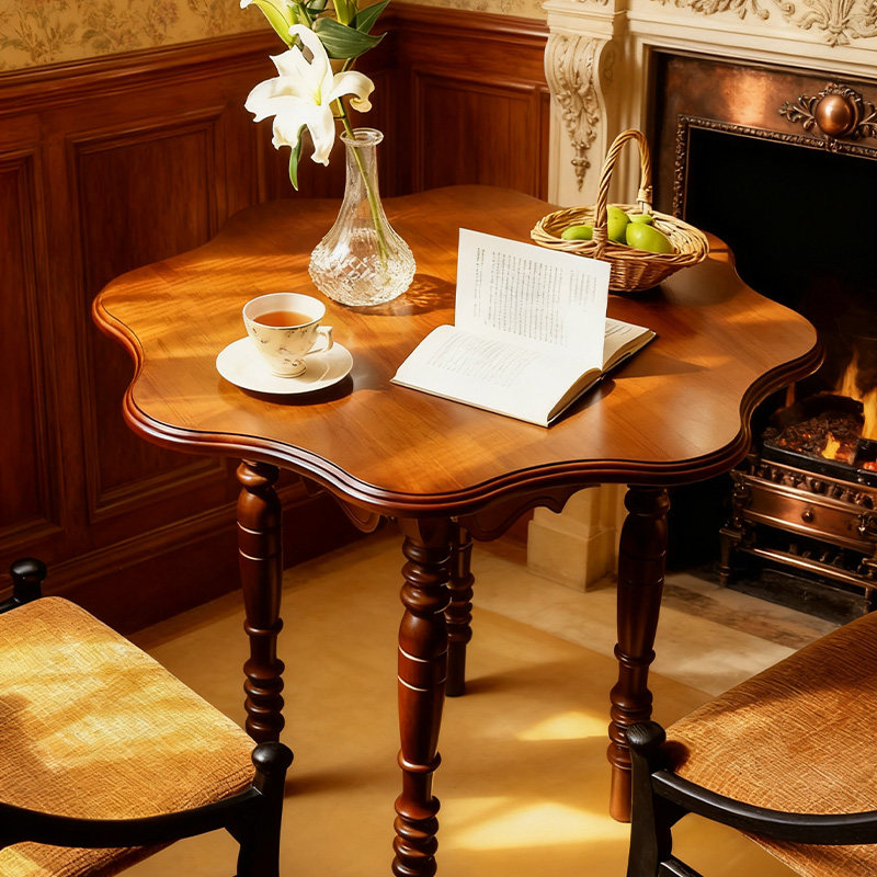 中式浪漫~花瓣实木餐桌