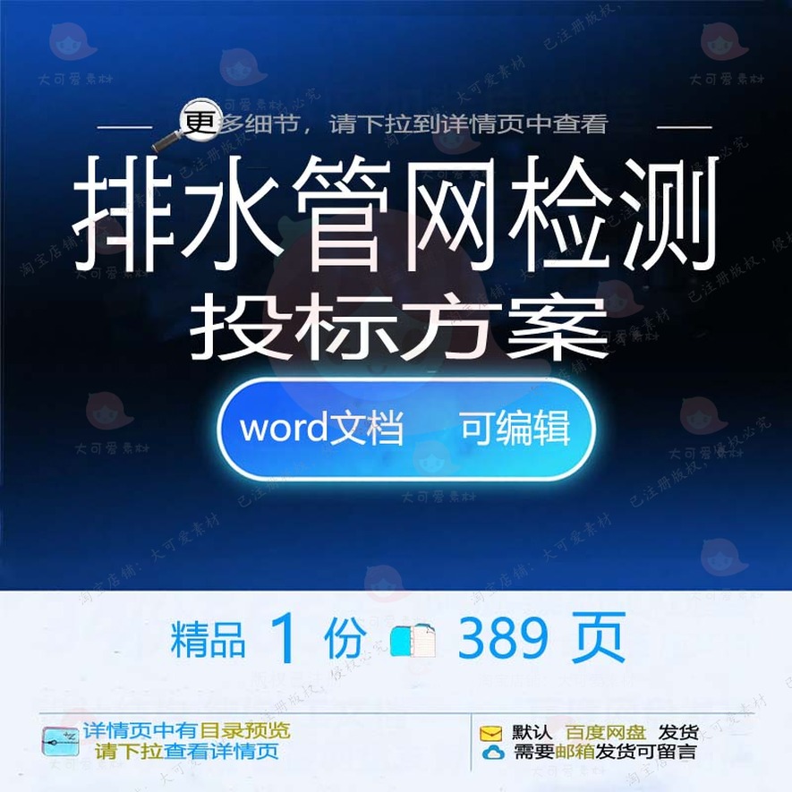 管理排水管检测项目实施范本文档方案模板参考word可编辑投标网