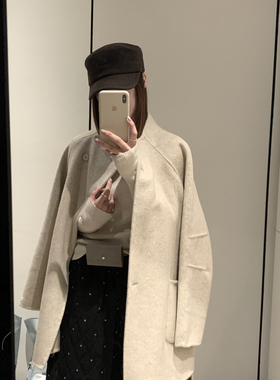 莓果巨好巨显背薄一手长羊毛外套(配腰绳)(含100澳毛)112404W22