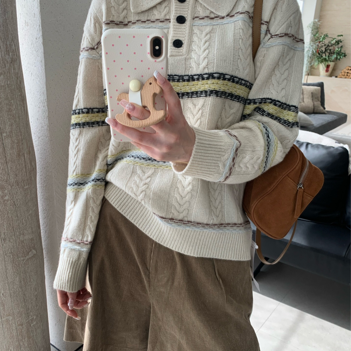 莓果羊绒百搭慵懒感Polo领半纽扣羊绒衫（含90绵羊毛）(10羊绒)2-,自行车/骑行装备/零配件,自行车整车大保养工时,淘宝优惠券,粉丝福利购,淘宝优惠卷