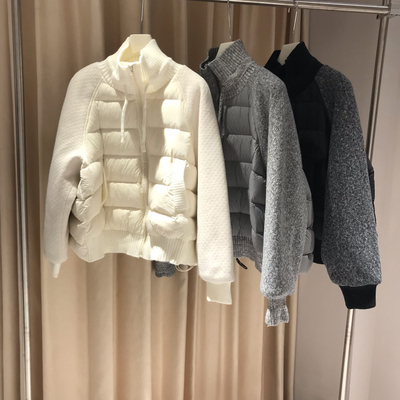 莓果法式复古绗缝工艺宽松中长款保暖羽绒服外套71069