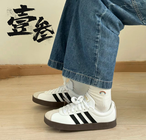 adidas neo Vl court男女同款情侣复古时尚休闲防滑耐磨低帮板鞋
