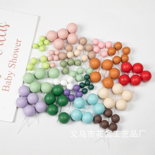 烘焙蛋糕装饰泡沫球磨砂马卡龙球