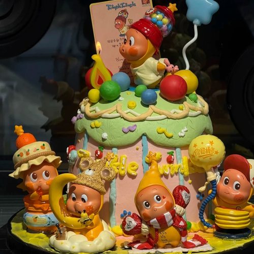 星星人蛋糕装饰摆件泡泡玛特我们都是星星人系列盲盒手办生日插件