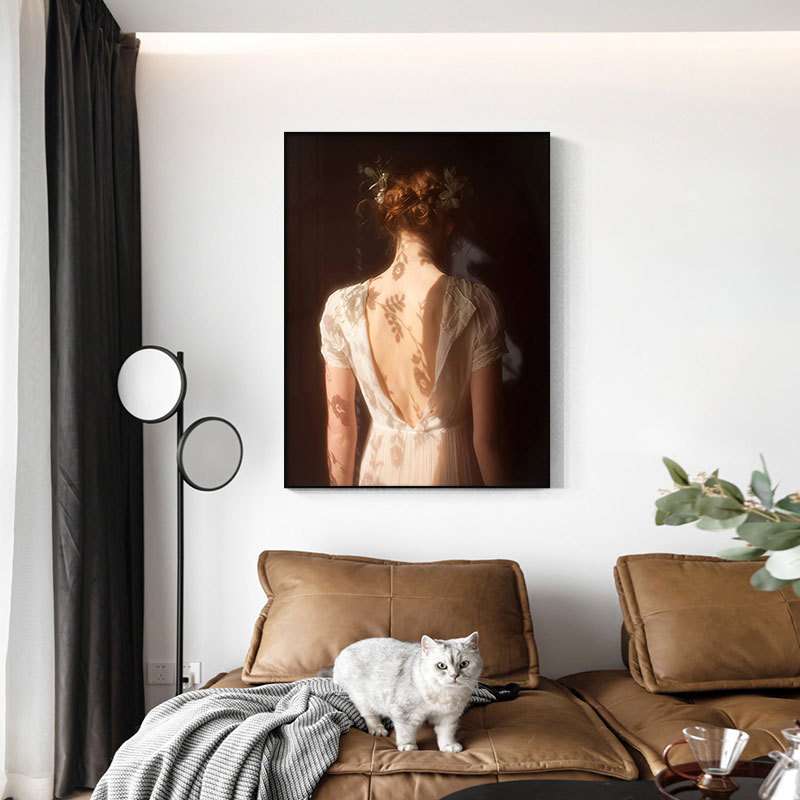 现代文艺店玄关装饰画工作室时尚挂画卧室餐厅书房人物艺术落地画图片