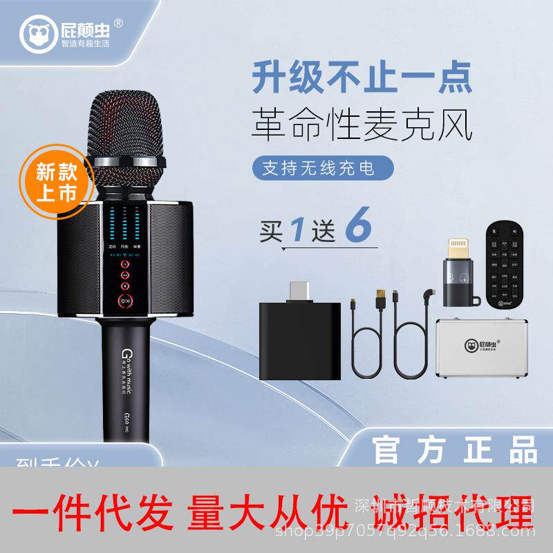 屁颠虫G60pro话筒音响一体麦克风无线直播K歌声卡