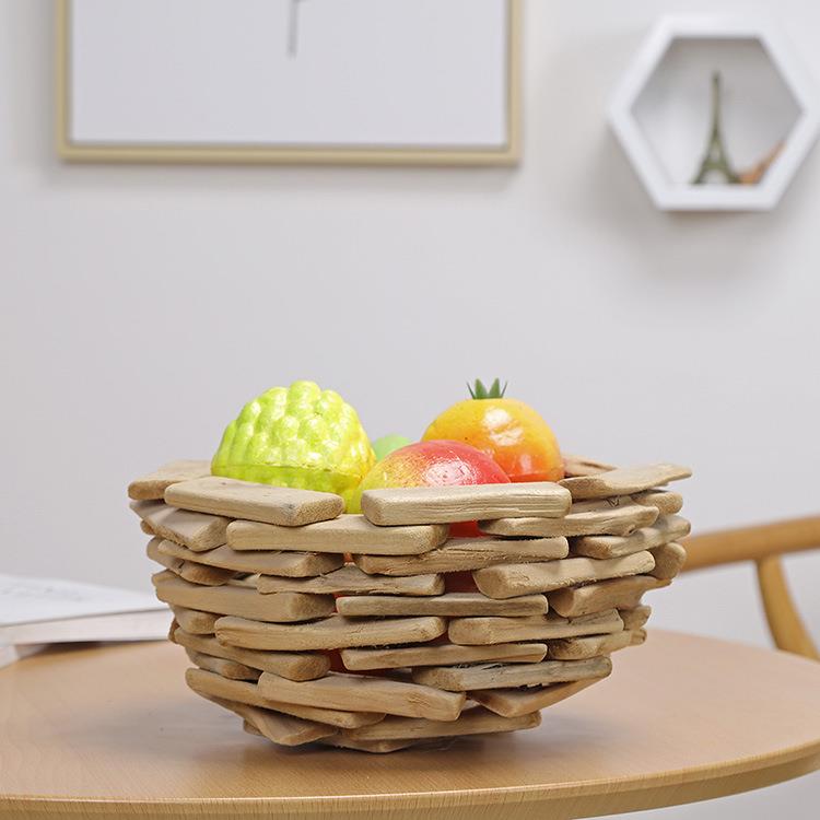 木质水果盘欧式不规则木盘子客厅果盘家用茶几创意水果篮收纳盘