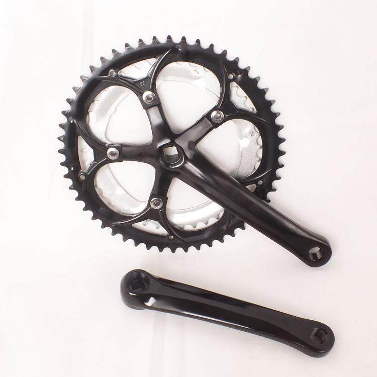 公路车牙盘二片5242折叠自行车赛车124速大齿轮盘改装铝合金曲柄