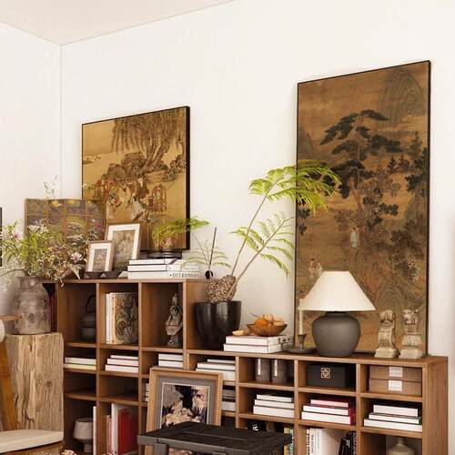 中古风装饰画客厅沙发背景玄关走廊餐厅书房壁画复古中式山水挂画