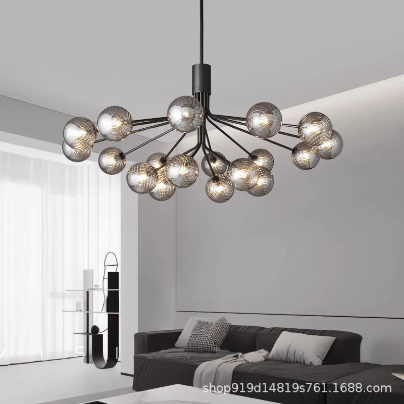 法式中古全铜轻奢客厅吊灯餐厅灯具魔豆玻璃美式南洋复古风卧室灯