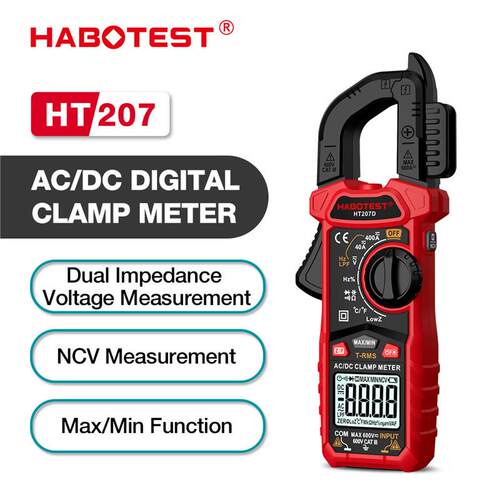 HABOTEST华博HT207A/B/207D数字钳形表True-RMS万用表AC/DC测量