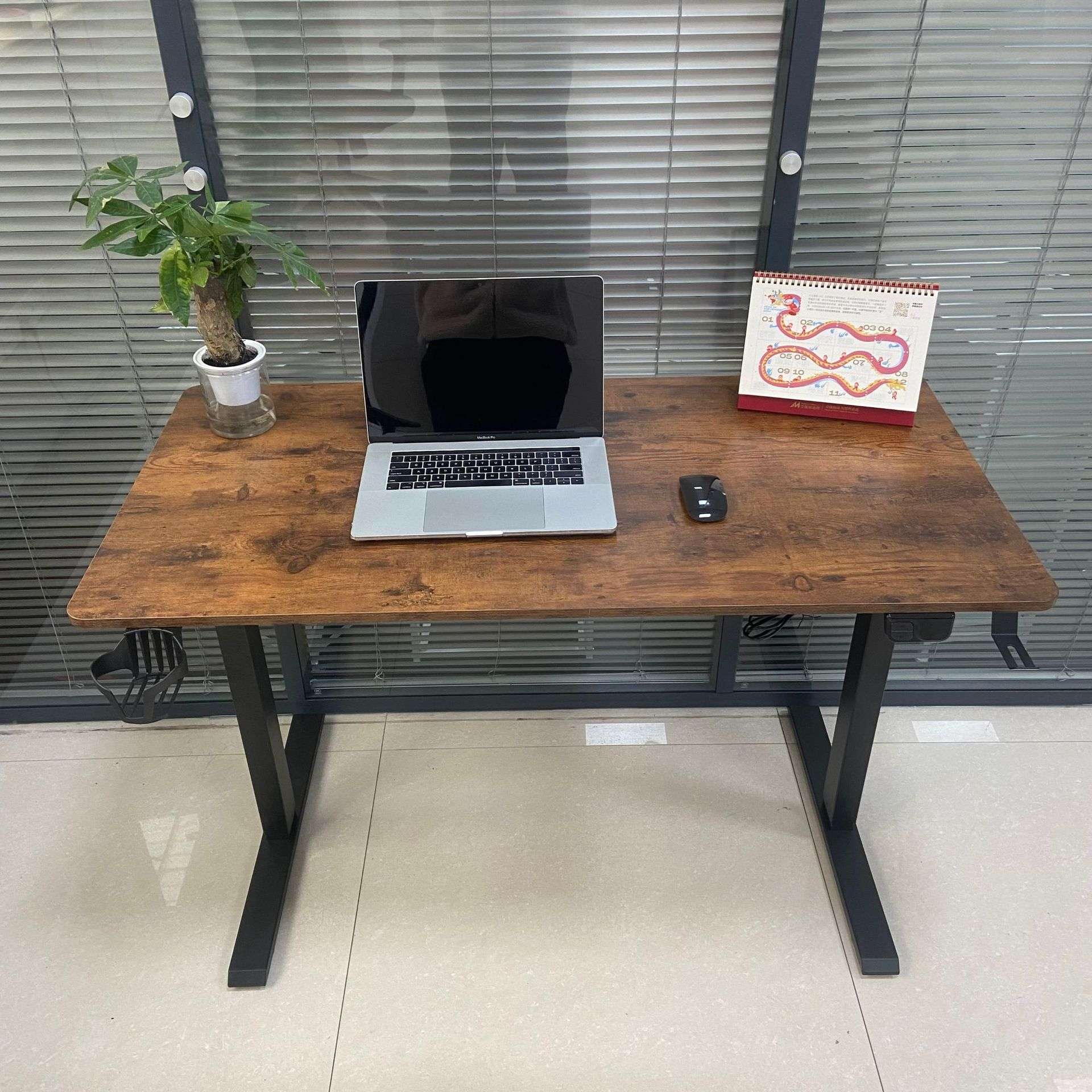 艾柯迪电动升降桌简约电脑展示桌站立家用学习站坐两用自动升降桌