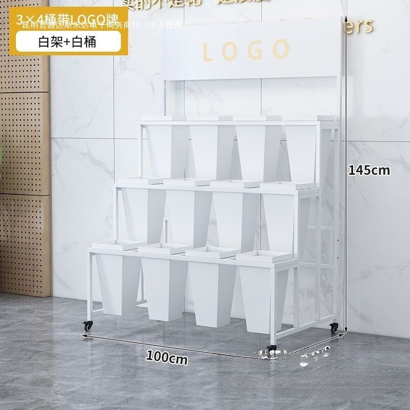 花店鲜花展示架多层阶梯式专用花架移动摆地摊花桶金属北欧风其他