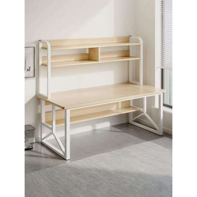 书桌书架一体学生学习写字桌子卧室家用台式电脑桌成人简易初中生