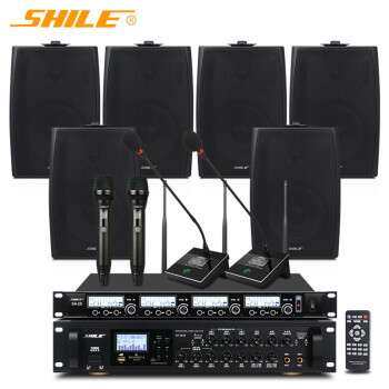 狮乐（SHILE）AV-8820/BX-105会议室音响功放话筒6.5英寸组合套装