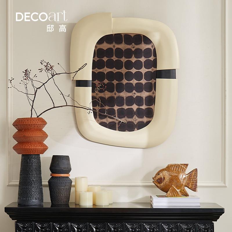 法式复古壁炉装饰柜摆件粗陶花瓶样板间工艺品家居软装高级感好物