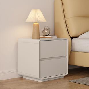 实木白色烤漆床头柜卧室家用小型简约现代收纳柜2025新款包邮