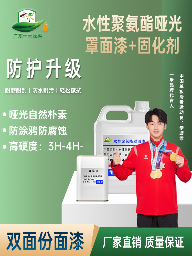 水性双组份聚氨酯哑光罩面漆高硬度微水泥地面环氧地坪防涂鸦涂料