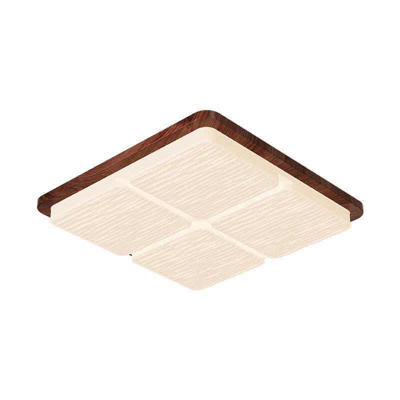 中古风吸顶灯全光谱led卧室吸顶灯胡桃木色复古大厅灯179L