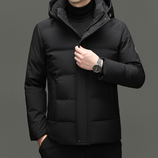 外套 加厚保暖商务连帽防风冬季 花花公子鹅绒羽绒服男2025冬装 新款