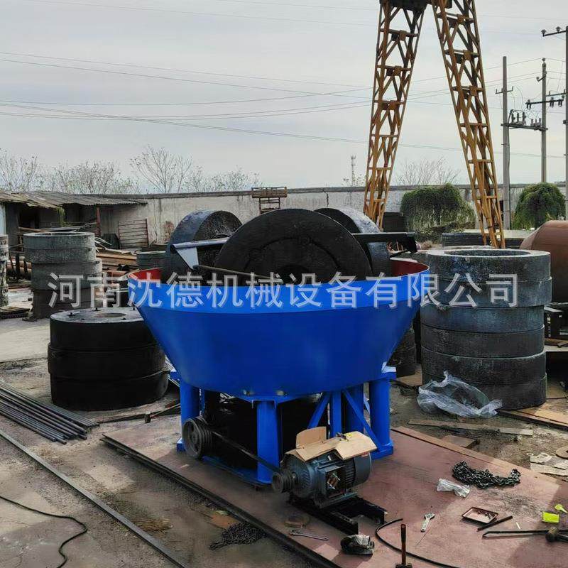 选金设备湿碾机1400型金铜铁矿石三辊碾磨机矿石研磨设备电碾子