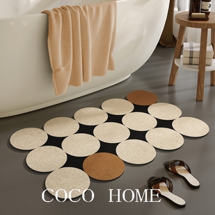 小红书同款 COCO 简约家用浴室防滑脚垫卫生间厕所吸水地垫洗手间