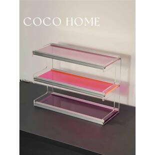 COCO 亚克力多层透明桌面杯架梳妆台悬浮收纳多巴胺高级感置物架