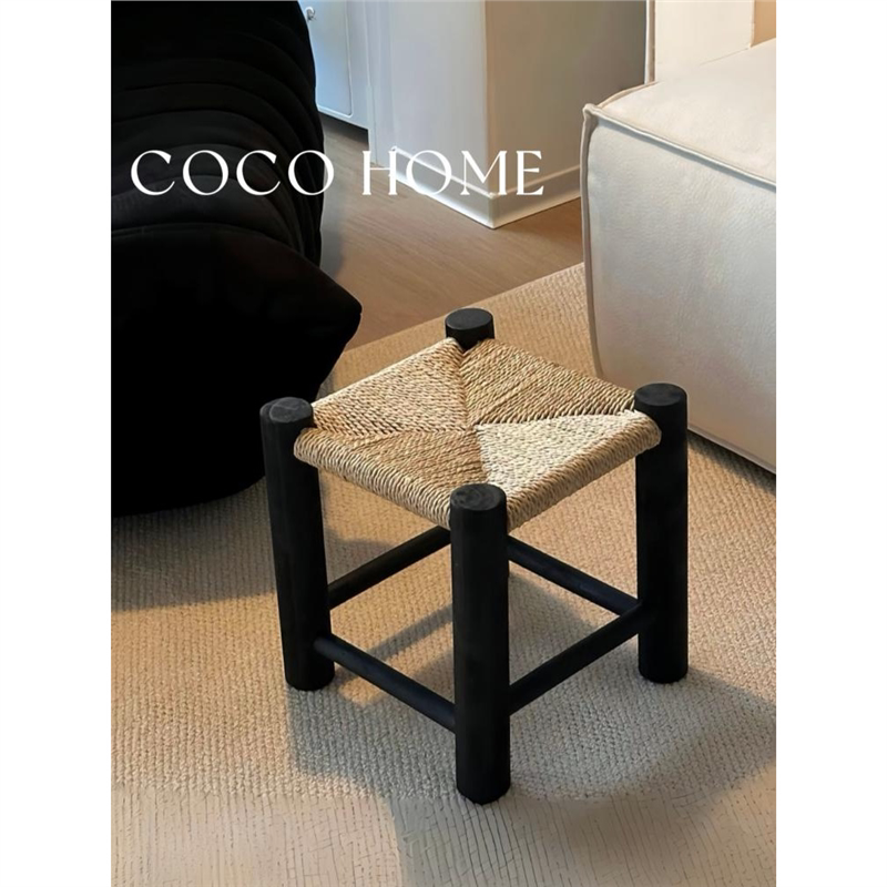 COCO中式夏季复古风藤编凳子网红爆款座椅家用实用矮凳结实椅子·
