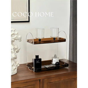 COCO洗漱台化妆品置物架台面卫生间浴室轻奢亚克力多层桌面收纳·
