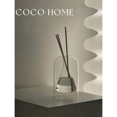 COCO简约轻奢玻璃香薰瓶扩香瓶室内透明无火香薰藤条香氛香薰摆件