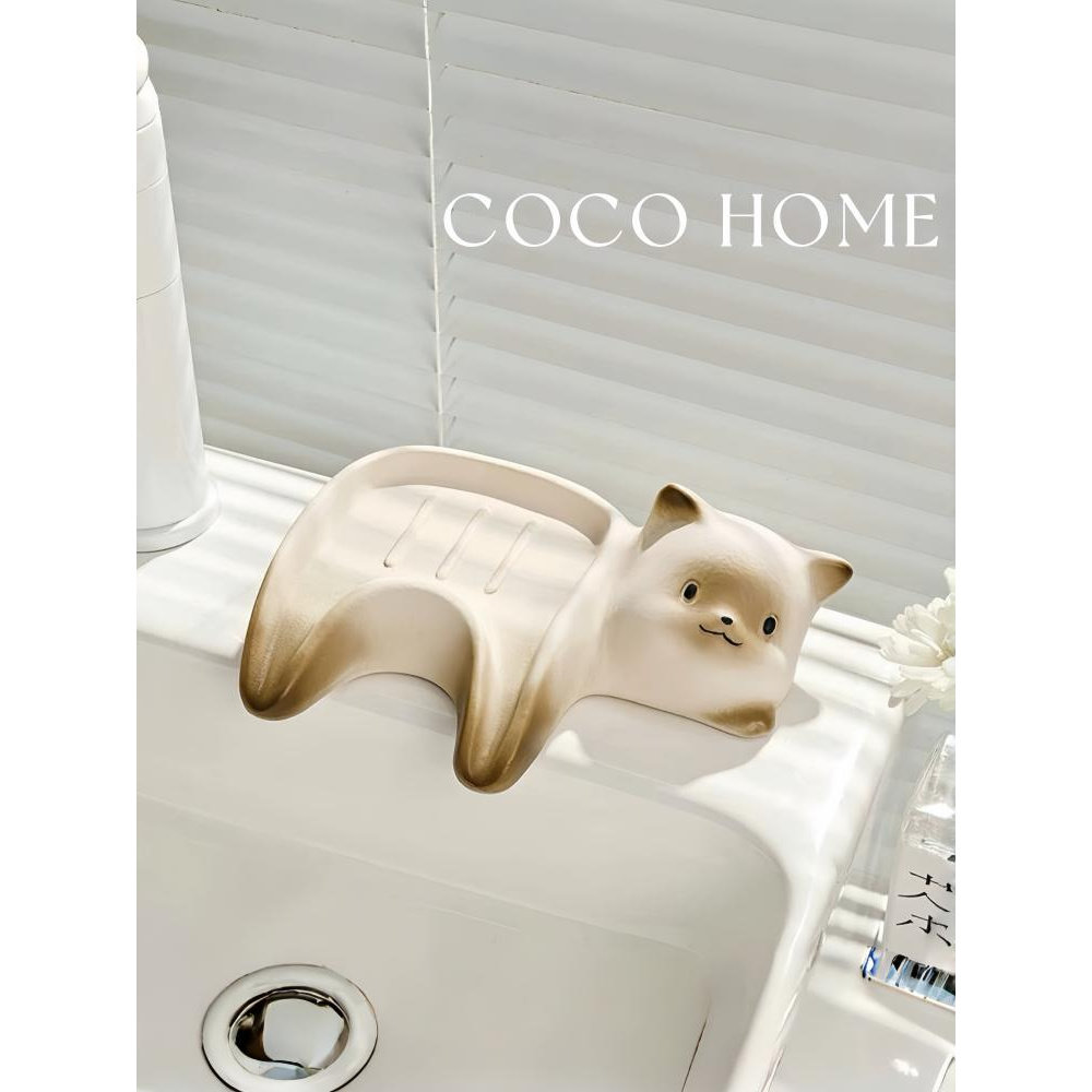 COCO 创意高颜值香皂盒肥皂盒沥水家用浴室可爱陶瓷高档置物架 ·