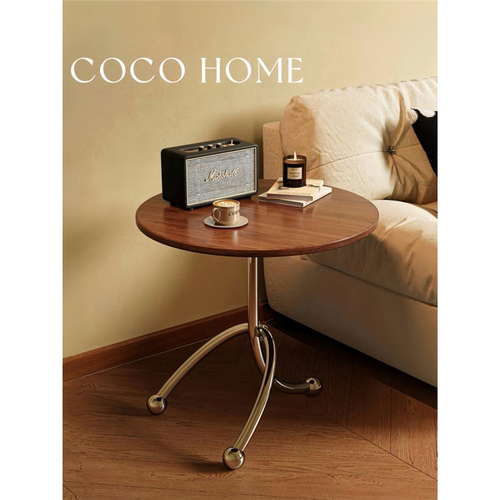 COCO沙发边几客厅家用茶几阳台创意圆桌中古简约边桌卧室床头柜·