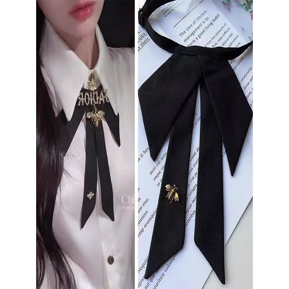 学院风衬衫女领花JK风领结格领花纯色领结飘带衬衫系带装饰